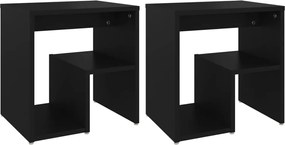 vidaXL Noptiere, 2 buc., negru, 40x30x40 cm, PAL