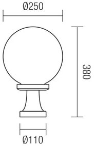 Lampă de exterior SFERA 1xE27/42W/230V IP44 25x38 cm maro Redo 9774