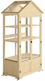 Outsunny Seră, cu Raft, Fereastră Acoperiș, Ușă Închidere, Acrip, Cadru din Lemn, 100 x 56, 5 x 178 cm | Aosom Romania