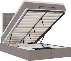 vidaXL Cadru de pat otoman cu saltea Taupe 120x200cm Material
