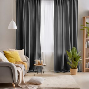 Goldea draperie decorativă rongo deluxe - antracit cu luciu satinat 160x160 cm