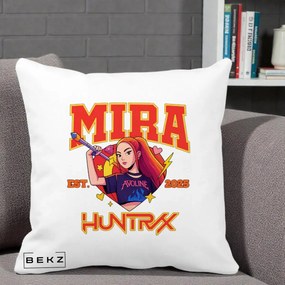 Perna Personalizata K-pop HUNTRX Mira Personaj Avoline, 40x40 cm, Alba Mata, Husa Detasabila, Perna Inclusa, BEKZ®