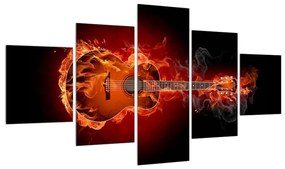 Tablou cu chitara  în foc (125x70 cm), în 40 de alte dimensiuni noi