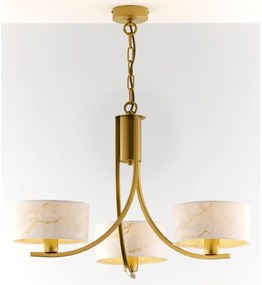 Jupiter 2096 - Lustră cu lanț ARTHUR, 3xE27/15W/230V, alb/auriu/decor de marmură