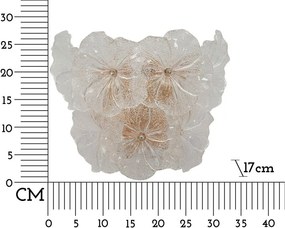 Aplică de perete aurie din sticlă Ibiscus – Mauro Ferretti