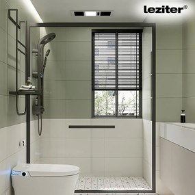 Set de duș digital Tropic cu baterie termostatică, gri