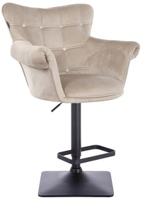 HR804KW scaun Catifea Latte cu Bază Neagră