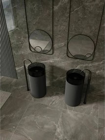 Lavoar freestanding din rasina transparenta Rune Mond fumuriu 45 cm