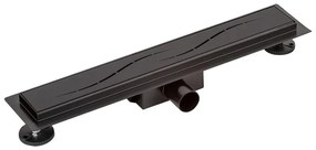 Burela negru mat scurgere de duș liniară, 60 cm