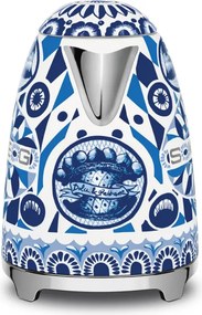 Cana electrica SMEG Dolce & Gabbana KLF03DGBEU, 2400 W, 1,7 l, Baza rotativa la 360°, Finisaj lucios, Albastru mediteranean