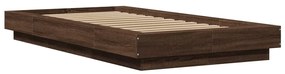 3281153 vidaXL Cadru de pat cu LED, stejar maro, 90x190 cm, lemn prelucrat