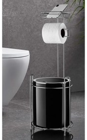 Resigilat: Suport WC cu cos Metalife AKB-755S, 5 litri, 63x21 cm., Suport cromat, Negru