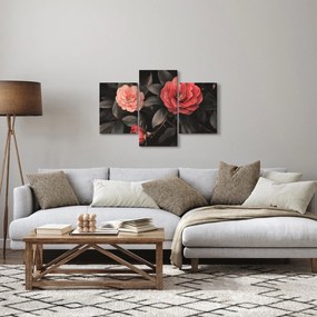 Tablou - Flori roșii pe fundal întunecat (90x60 cm)