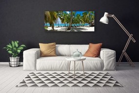 Tablou pe panza canvas Palm Beach Copaci Peisaj Brun Verde