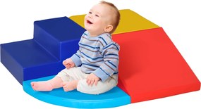 HOMCOM Set de Cuburi Mari de Construit pentru Copii de 1-3 Ani, Jocuri de Construcții Copii, 45x45x25 cm, Multicolor | Aosom Romania