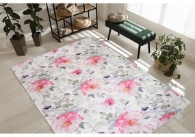 Covor tip traversă roz-fildeș lavabil 80x200 cm Pink Garden – Vitaus