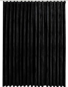 vidaXL Draperie opacă, negru, 290 x 245 cm, catifea, cu cârlige