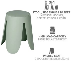 Scaun verde salvie stivuibil din plastic Comiso – Wenko