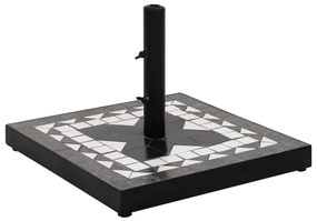 vidaXL Suport umbrelă de soare, negru și alb, pătrat, 12 kg