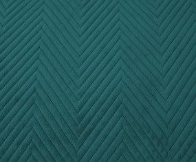Cuvertura de pat din catifea turcoaz cu model ARROW VELVET Dimensiuni: 200 x 220 cm