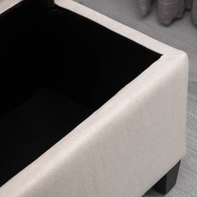 HOMCOM Banc de rangement taburet salon cap de pat cufar de depozitare pentru salon, camera, intrare, 100 x 40 x 44 cm, alb | Aosom Romania