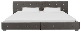 280391 vidaXL Cadru de pat, gri, 180 x 200 cm, catifea