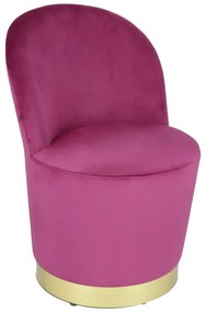 Fotoliu Glamour din catifea cu baza aurie, design elegant - ROZ FUCSIA