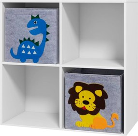 ZONEKIZ Cutii Depozitare Jucării cu 2 Sertare, Material Netesut, Alb | Aosom Romania