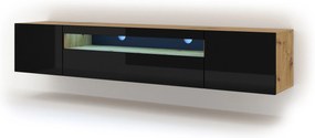 Masă TV/Dulap Aurora 200 (Stejar artisan + Negru). 1057701
