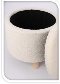 Taburet Teddy, alb