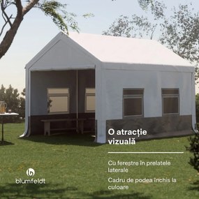 Blumfeldt Party Haven, cort, 400 x 296 x 280 cm, rezistent la intemperii, cadru din oțel, ușor de asamblat, cu pereți laterali