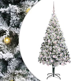 vidaXL Brad de Crăciun artificial Alb 180 cm PVC și Oțel și Plastic