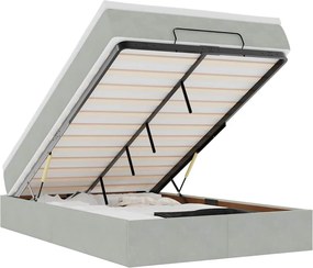 vidaXL Cadru de pat otoman cu saltea Gri deschis 120x200cm catifea