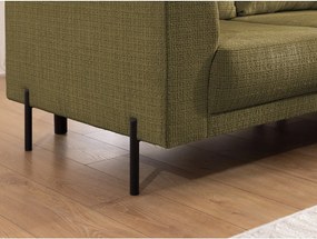 Colțar verde cu tapițerie din chenille (cu colț pe partea dreaptă/în formă de ”L”) Mauris – Ropez