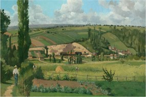 Tablou - Camille Pissarro, Landscape at Les Pâtis, Pontoise, reproducere (90x60 cm)