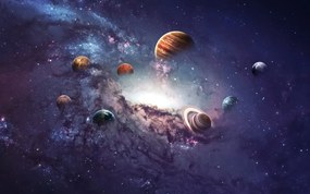 Tapet Premium Canvas - Univers Planete