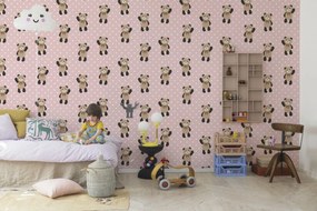 Fototapet, Hello Bear, Baby Pink, Rebel Walls