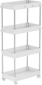 Etajera ALIOL TIP 3, alb, metal/plastic, 40x22x85 cm