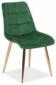 Scaun de bucaterie Chic Velvet II, verde inchis / auriu