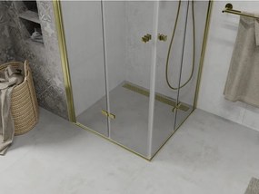 Mexen Lima Duo cabină de duș pliabilă 90 x 90 cm, transparent, auriu - 856-090-090-50-00-02