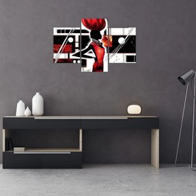 Tablou picuturii cu damă străveche (90x60 cm)
