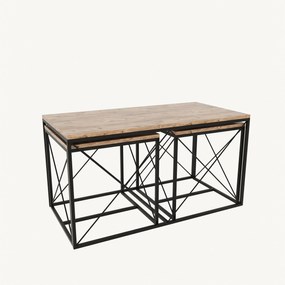 Set măsuță cafea Dolphie (Pin atlantic + Negru). 1073108