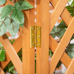 Outsunny Jardiniere cu spalier de colț, orificiu de drenaj, rezistent la intemperii, lemn natural, maro, 32 x 32 x 108 cm | Aosom Romania