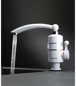 Robinet incalzire apa instant Crown CIHF-3000V, 3kW, 1.5-2 l/min, Montare blat, Control temperatura, Economic, Alb