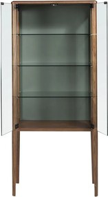 Vitrina design LUX cu iluminat Glass and Walnut