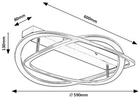 Rabalux 71280 - Plafonieră LED KALLIRA LED/72W/230V 3000K diam. 59 cm