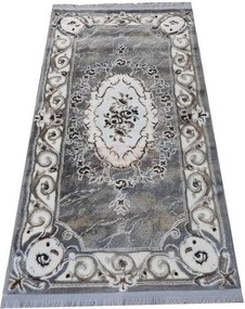 Set 3 covoare BRASOV, 80x600 cm, forma dreptunghiulara, acril, gri/alb