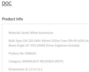 Spot LED aplicat design minimalist DOC 5W alb