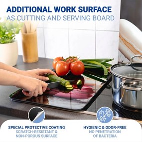 Set 2 protecții din sticlă pentru aragaz Wenko Macarons, 52 x 30 cm