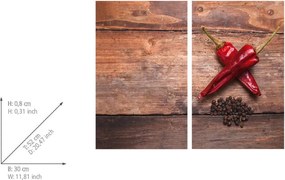 Protecții de aragaz 2 buc. din sticlă temperată 52x30 cm Pepper – Allstar